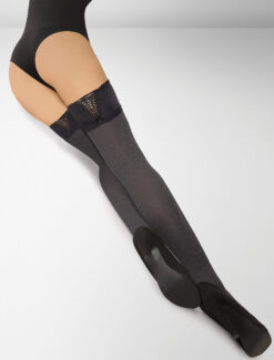 Ferrara 80 Denier Hold Ups Perfect Fit - Dark Melange / Black Accent